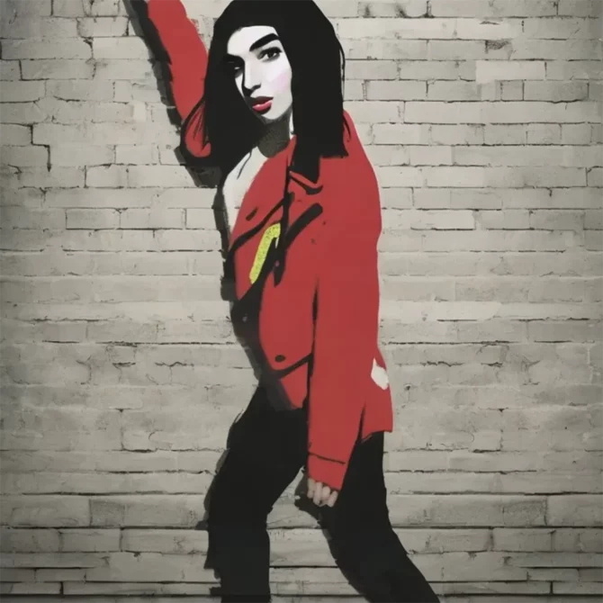Dua Lipa in the style of Banksy     9